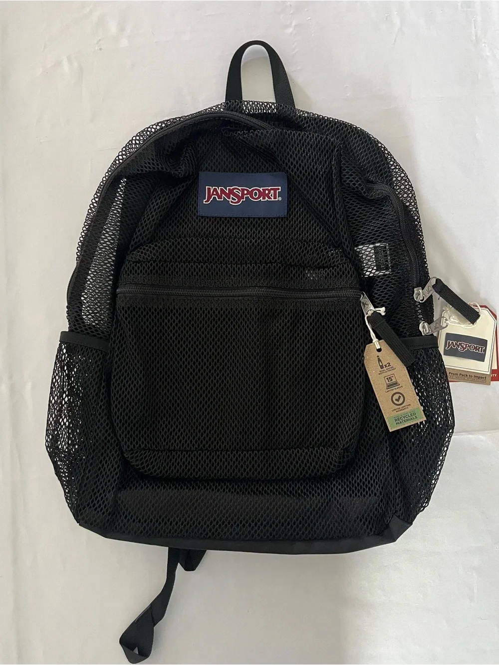 jansport backpack mesh black Pack side compression straps NEW JanSport Mesh Backpack Black